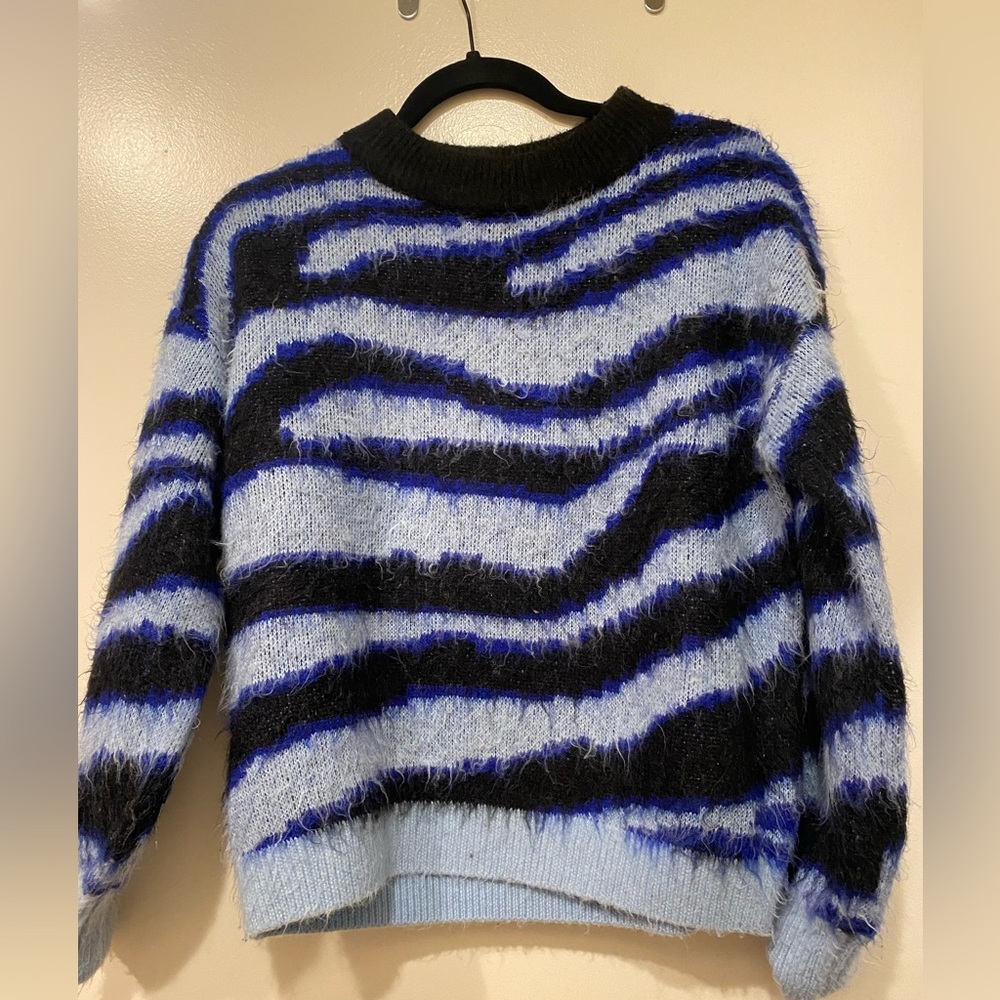 NWT Anthropologie Salma Striped Eyelash Sweater